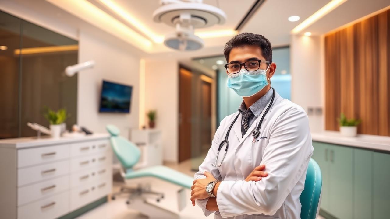 Dentist at a modern dental clinic in Saket, New Delhi